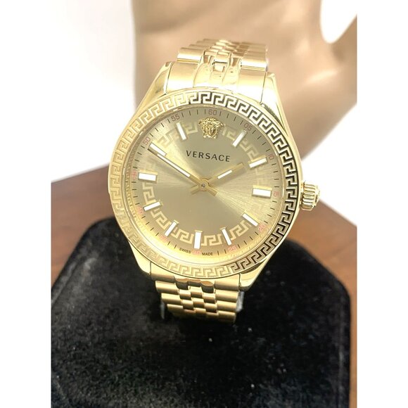 Versace Women's Watch VEVH00720 Hellenyium Swiss Quartz Gold Steel 36mm - Picture 1 of 15
